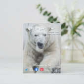 おもしろい実在葉書ロング顔白熊 ポストカード (スタンド正面)