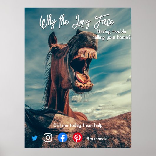 おもしろい実在葉書ロング顔 ポスター (正面)