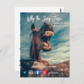 おもしろい実在葉書ロング顔 ポストカード (正面/裏面)