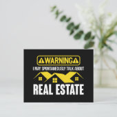 おもしろい実在警告財産不動産仲介業者引用文 ポストカード (スタンド正面)