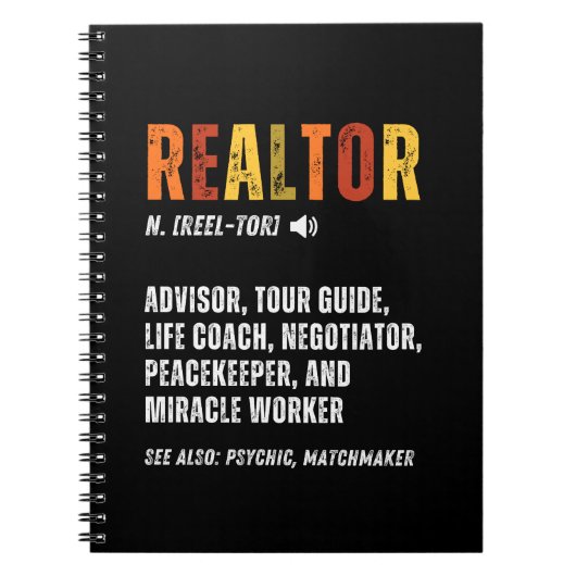 おもしろい実在財ブローカー不動産仲介業者 ノートブック (正面)