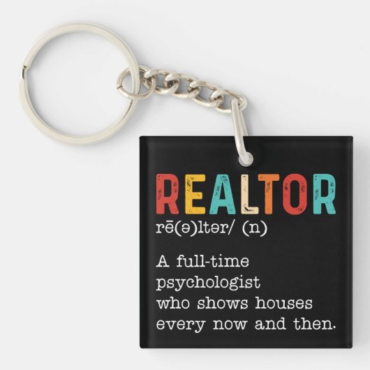 おもしろい実在Estate Agent不動産仲介業者ジョブの説明 キーホルダー (正面)
