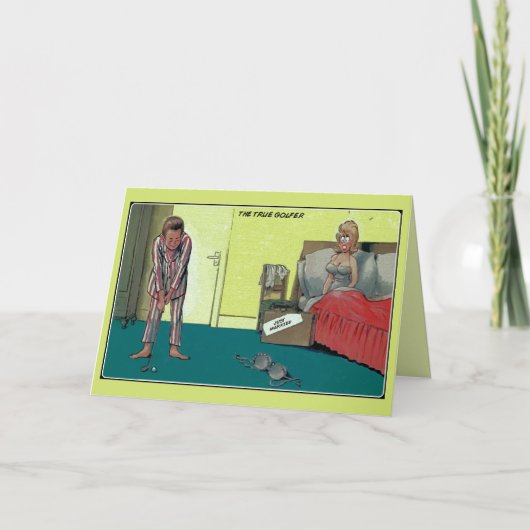 おもしろい実質のゴルファー、たった今結婚しました 案内状 (正面)