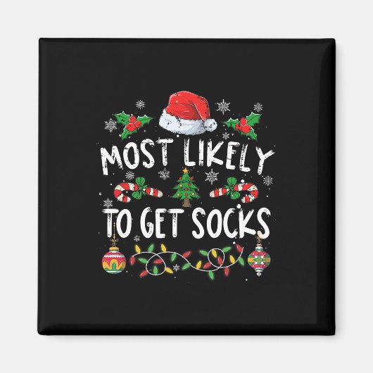 おもしろい家族のクリスマスパジャマが最もそうなるだろう マグネット (正面)