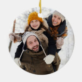 おもしろい家族のレビューモダン写カッコいい真 セラミックオーナメント (裏面)