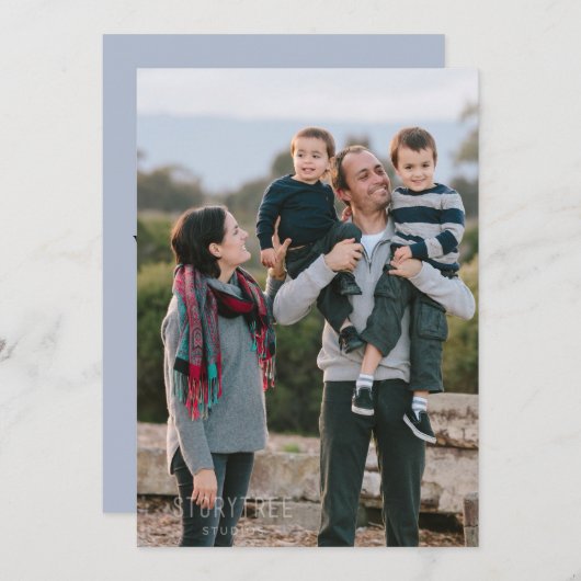 おもしろい家族の写真あなたの方法あなたの新しい年フラットカード シーズンカード (正面/裏面)