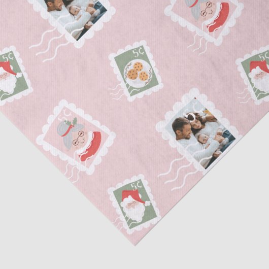 おもしろい家族の写真クリスマス切手コラージュ 薄葉紙 (詳細)