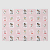 おもしろい家族の写真クリスマス切手コラージュ 薄葉紙 (正面)