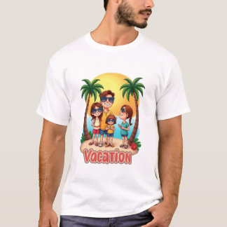 おもしろい家族休暇 Tシャツ