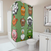 おもしろい家畜 シャワーカーテン (インサイチュ)