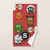 おもしろい家畜 バスタオルセット (ハンドタオル)