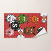 おもしろい家畜 バスタオルセット (ハンドタオル)