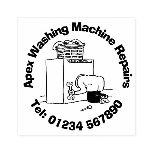 おもしろい家電修理の漫画 ラバースタンプ (インプリント)