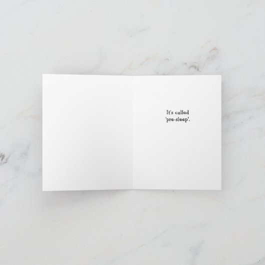 おもしろい寝る前の男 カード (内部)