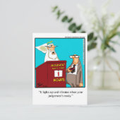 「おもしろい審判の日ブザー」はがき ポストカード (スタンド正面)