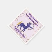 おもしろい射手座最初の誕生日と金ゴールド紙吹雪 スタンダードカクテルナプキン (角)