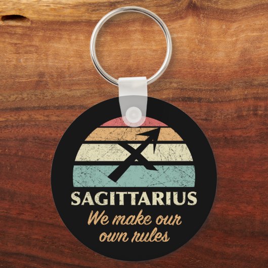 おもしろい射手座〔占星術の〕十二宮図規則 キーホルダー (裏面)