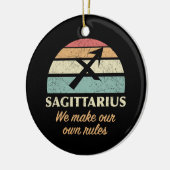 おもしろい射手座〔占星術の〕十二宮図規則 セラミックオーナメント (左)