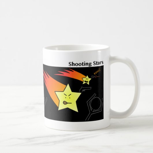 おもしろい射撃、 発砲スターズStickman Mug - 092 コーヒーマグカップ (右)