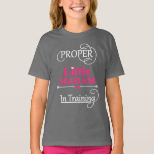おもしろい小さな女の子ノベルティスローガン文字 Tシャツ