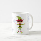 おもしろい小妖精や小人かわいいカスタム子供の写真クリスマス コーヒーマグカップ (正面右)
