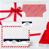 おもしろい小妖精や小人のクリスマススノークラッシュランディングを持つ ラップアラウンドラベル