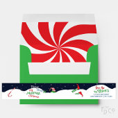 おもしろい小妖精や小人のクリスマススノークラッシュランディングを持つ ラップアラウンドラベル