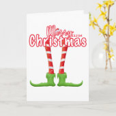 おもしろい小妖精や小人のユーメリーモアがクリスマスカワイイ カード (黄色い花)