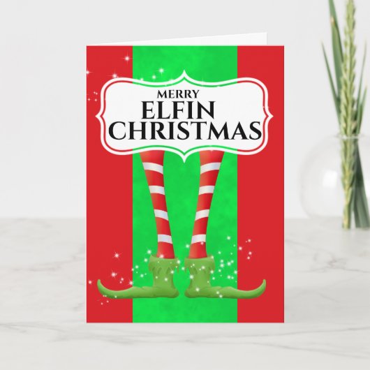 おもしろい小妖精や小人のユーモメリーアが失礼 カード (正面)