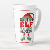 おもしろい小妖精や小人ウォッチングクリスマスラテマグカップ カフェラテマグ (右アングル)