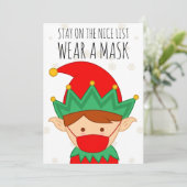 おもしろい小妖精や小人ステイ・オン・ザ・ニース・リスト衣服aマスク シーズンカード (スタンド正面)
