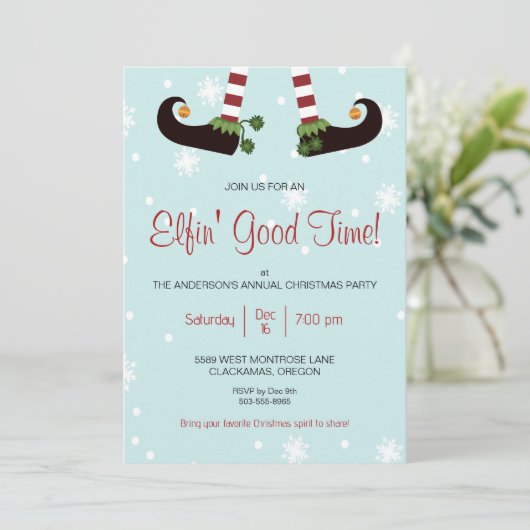 おもしろい小妖精や小人パーティの招待状 招待状 (スタンド正面)