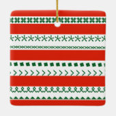 おもしろい小妖精や小人マイ初めてのクリスマスレッドグリーンカスタム セラミックオーナメント (裏面)