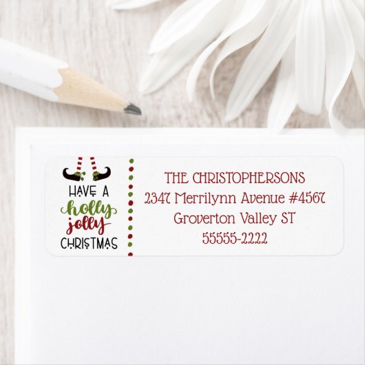 おもしろい小妖精や小人レッグホリーすてきクリスマス ラベル (インサイチュ)