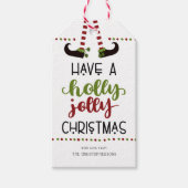 おもしろい小妖精や小人レッグホリークリすてきスマス ギフトタグ (正面)