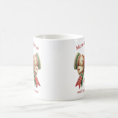 おもしろい小妖精や小人帽子のクリスマスの素朴な弓 コーヒーマグカップ (中央)