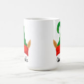 おもしろい小妖精や小人耳の赤い緑のパーソナライズされた帽子 コーヒーマグカップ (中央)