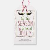 おもしろい小妖精や小人脚のシーズンすてき ギフトタグ (正面)