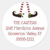 おもしろい小妖精や小人脚差出人住所 ラウンドシール (正面)