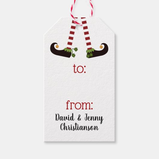 おもしろい小妖精や小人脚 ギフトタグ (正面)