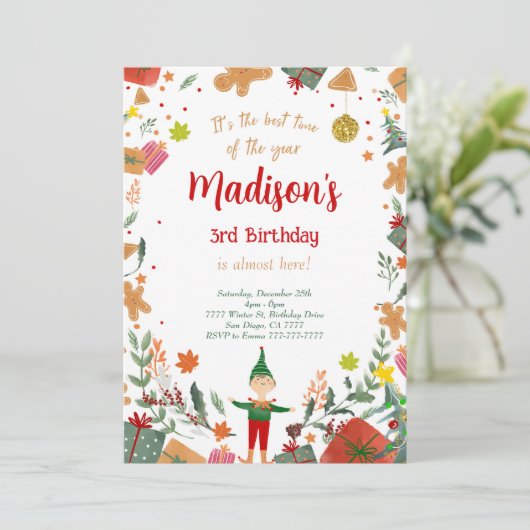 おもしろい小妖精や小人誕生会 招待状 (スタンド正面)