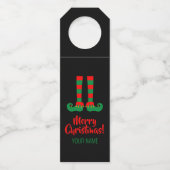 おもしろい小妖精や小人足クリスマス紙ワインボトルハンガー ボトルネックタグ (裏面)