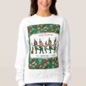 おもしろい小妖精や小人7醜いクリスマスセーターの家族 スウェットシャツ (正面)