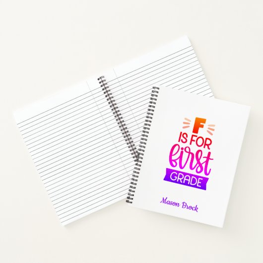 おもしろい小学校1年生の学校用パーソナライズギフト ノートブック (内部)