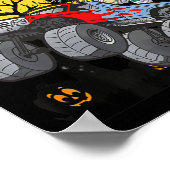 おもしろい少年ハロウィーンモンスタートラックカボンプキンミイーン ポスター (角)