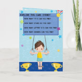 おもしろい少年体操ワード検索ハッピーバースデー カード (裏面)