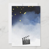 おもしろい屋外バックヤード映画ナイト子供の誕生日 招待状 (裏面)