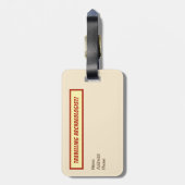 "おもしろい属します考古学者に" ラゲッジタグ (裏面縦)