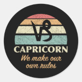 おもしろい山羊座〔占星術の〕十二宮図規則 ラウンドシール (正面)