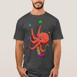 おもしろい岩と岩登山タコ Tシャツ